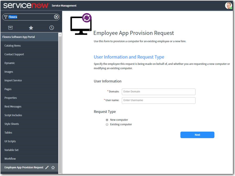Employee App Provision Request Wizard in ServiceNow